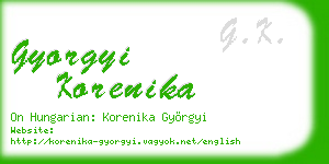 gyorgyi korenika business card