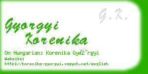 gyorgyi korenika business card